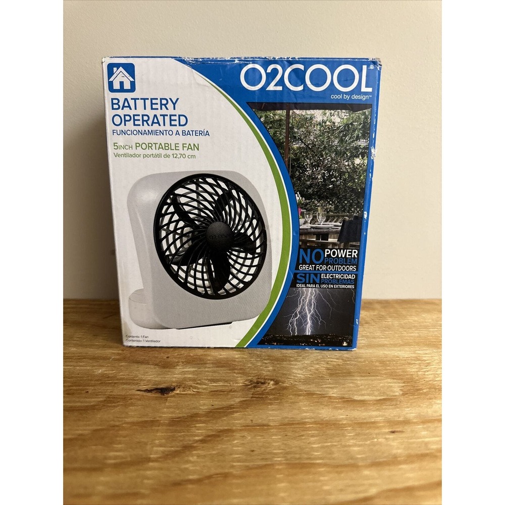 O2COOL 5" Portable Fan Camping Fan Tent Accessory Compact Tilts Battery Operated